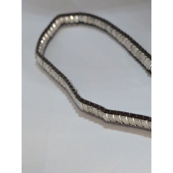 STELLA & Dot Silver Tone nugget Brown Leather Wrap Bracelet 14" - Picture 4 of 6